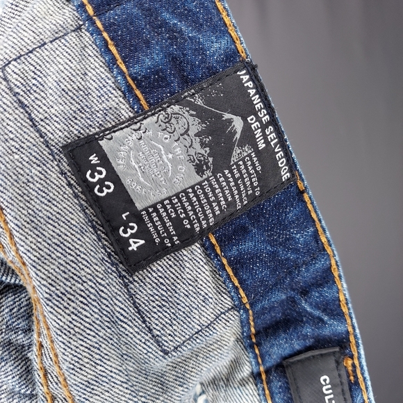 Cult Of Individuality Jean Men 33X30 Greaser Straight Button Fly Japanese Salvag - Picture 13 of 13